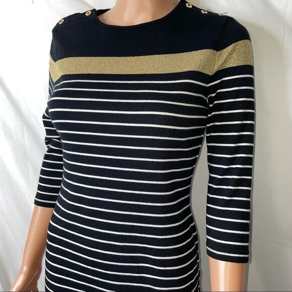 LAUREN RALPH LAUREN 3/4 Sleeve Dress Size Small (S) - MSRP $110 black/white - Picture 11 of 12